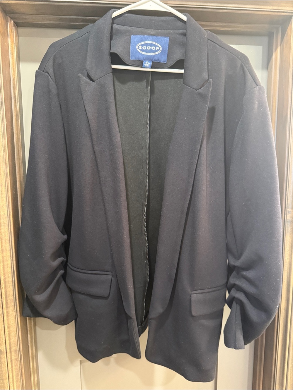 Scoop Black Open-Front Blazer Jacket